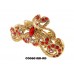 3.25" Wide Crystal Heart Claw - CW-CL0501GD-RD